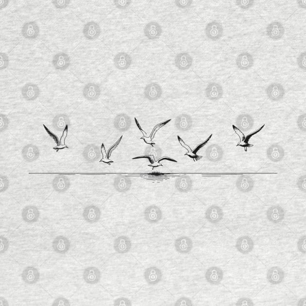 Diving Seagulls by YuYu